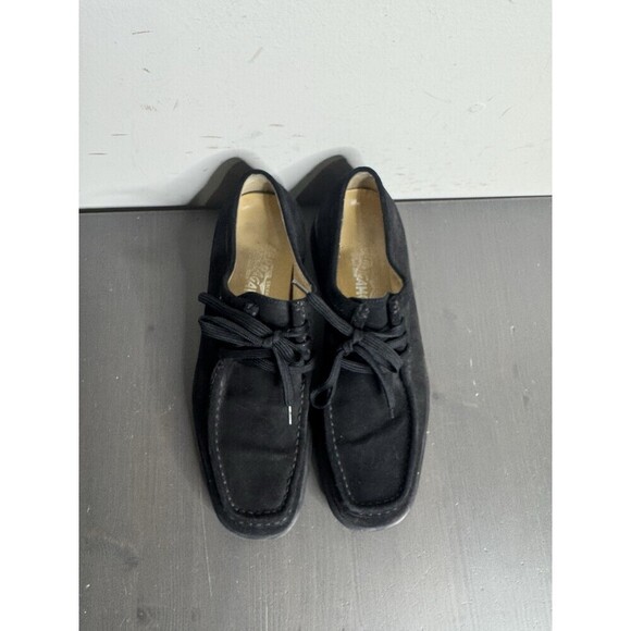 Salvatore Ferragamo Men’s Lace-Up Desert Shoes Black Suede